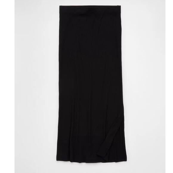 AMERICAN EAGLE OUTFITTERS MAXI SKIRT KNITTED BLACK SZ XL ELASTIC WAIST AESTHETIC - Picture 3 of 13